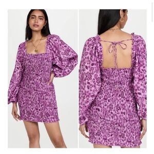 Free people Floral Pink Long Sleeve Dress size small